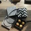 Gift Wrap 8.9 3.5CM Black White Classic Mix Style Chocolate Paper Box 10 Set Valentine's Day Candy Boxes DIY Handmade Wedding UseGift