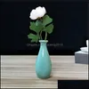 Vases Home Decor Garden Nordic Style Basket Flowers Vase Cute Mini Ceramic Flower Pot Aromatherapy Bottle Decoration Drop Delivery 2021 Si