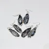 Dangle & Chandelier Natural Slice Agates Stone Druzy Earrings For Women Femme 2022 Black Grey Big Polish Long Geode WomenDangle