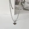 Pendant Necklaces Fashion Necklace Heart-shaped Pin Choker Personalized Hip-hop Style Two-piece Hoodie Set Chain Jewelry Gift WomenPendant