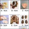 5Cm Water Drop Shape Pendant 4Cm Round Wood Chip Diy Beaded Accessories Heart Festival Decor With Hole Delivery 2021 Pendants Arts Crafts