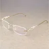 빈티지 표범 무선 맑은 안경 돌 투명 안경 프레임 럭셔리 안경 남성 액세서리 Oculos 안경 6384