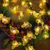 Strings 30/40leds Bee Shaped LED Fairy Light String Copper Wire HoneyBee Garland Lights For Wedding Birthday Christmas Party Room DecorLED S