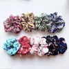 Ponytail Uchwyt Women Pałąk głowa Scrunchies Włosy Scrunky Szyfonowy kwiat Elastyczne włosy Pierścień włosów Scrunchie 18 Kolory Opaski do włosów Liny dla kobiet dziewczyny