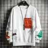 Sorto de moletons de molhos de gola de enormes marca Harajuku Japanese Streetwear Masculino Hip Hop White Hoodie Sweatshirts Tops Men 201126