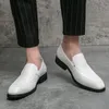 Nya brittiska mäns White Black Monk Slip On Strap Oxford Shoes Moccasins Wedding Prom Homecoming Party Footwear Zapatos Hombre