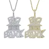 Chains Men Boy Hip Hop Jewelry With Letter Big BANK Money Pendant Iced Out Bling 5A Cubic Zircon Paved Rope Chain NecklacesChains264M