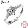 LMNZB 100% ORIGINAL TIBETAN SILVER S925 Heart CZ Zircon Wedding Band Rings for Women Engagement Jewel Gift JZR006 220728