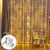 Strings 3M LED Christmas Fairy String Lights Garland Curtain Waterfall Festoon On Window Year Holiday Wedding Decoration