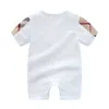 Neue Neugeborene Overall-spielanzug Infant Baby Mädchen Junge Designer Baumwolle Kleidung Brief Gedruckt Weiß Kurzarm Kleinkind 17 stil