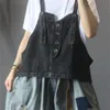Koreanische Denim Kurze Hosenträger Damen Cowboy Weste Mit Vneck Ärmellose Vintage Sommer Stil Tops Streetwear Übergroßen L220812