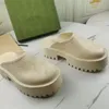 Sandalias perforadas de diseñador de lujo Zapatillas de plataforma de mujer Diapositivas de material transparente Sandalia de patrón hueco Zapatilla de playa soleada con caja