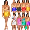 Sexy Frauen Mini Röcke Wasserdichter Reißverschluss Mode Unten Blase Rock Persönlichkeit Design Sommer Outfits Kleidung