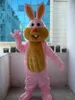 Pembe Bunny Tavşan Maskot Kostümleri Noel Fantezi Partisi Elbise Karikatür Karakter Kıyafet Takım Yetişkinler Karnaval Paskalya Reklam Teması Giyim