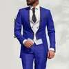 Erkekler Suits Blazers İlkbahar/Sonbahar Kırmızı Erkekler İçin Kırmızı Düğün Blazer Beyaz Yelek Pantolon 3 Parça Groomsman Smokin Kostüm Homme Evlilik Elbise