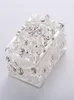 Party Decoration Wedding Gifts Cosmetics Storage Box Jewelry Diamond Container Metal Hand Silver Home DecorParty