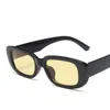 Sunglasses 2022 Fashion Rectangular Vintage Women Black Platic Shade Sun Glasses Latest Trend UV400