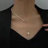 Chaînes Fashion Simple Asymétrique Gold Color Chain Chain Exquis Naturl Colliers de perles d'eau douce Pendentif réglable pour les femmes 2022 GChain