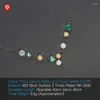 Chaînes 3.6ct EF Cyan Or Rond 18K Plaqué Or Blanc 925 Argent Moissanite Collier Diamant Test Passé Femme Cadeau GiftChains