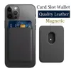 Magnetkorthållare Fodral för Apple iPhone 13 11 12 PRO MAX Plånboksfodral i läder X XS XR Adsorption Phone Pocket Bag