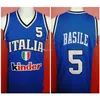 Nikivip # 5 Gianluca Basile # 5 Team Italia Italie Italiano Retro Basketball Jersey Hommes Cousu Personnalisé Tout Numéro Nom Maillots