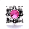 Klamry Haczyki Odkrycia biżuterii Komponenty Vintage kwadratowy kształt przycisk Snap Button Rhinestone 18 mm metalowe przyciski