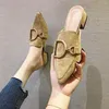 スリッパ 2022 年春のデザイナーシューズ女性スライド屋外プラットフォームスクエアレディースミュール Zapatos De MujerSlippers