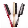 Wooden Handle Pig Hair Brush Hairdressers Beard Brush Anti Static Hairdresser Hair Styling Comb Shaving Tools For Men 30 L220805