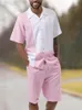 Parcours masculins Summer des chemises à manches courtes sur piste Summer Setwear Setwear 2 pièces Male 2pcmen's Men'smen's