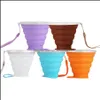 Mugs Drinkware Kitchen Dining Bar Home Garden Sile Folding Cup Retractable Kettle With Er Portable Outdoor Travel Environmental Protectio