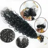 Curly Micro Ring Loop Human Hair Extensions 100 Strands Natural Color Remy Peruan Human Hairs kan färgas