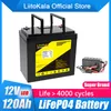 Liitokala最新12.8V120AHバッテリーパック4S1P 3.2V100AH LifePO4バッテリーは、発電機、ピクニック、キャンプ、100A BMSビルトインに適しています