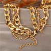 Collane con ciondolo LETAPI Collana color oro moda per donna Twist Chunky Thick Lock Choker Chain Party Jewelry