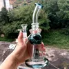 10 inch Green Glass Water Bong Hookah Oil Dab Rigs Smoking Pipe Recycle with Joint Accessory
