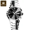 Wholale 8697 Olegs Fashion Diamond Quartz Kijk voor Mentungsten Steel Belt Reloj de Hombre Mens Pols Watch
