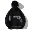 Automne surdimensionné noir veste hommes vêtements mode Harajuku rue manteau à capuche coton coupe-vent Baggy survêtement mâle grande taille 220406