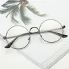Modne okulary przeciwsłoneczne ramy vintage miedziane okrągłe okulary rama wielka rozmiar metalowy kolor stały kolor dekoracyjne okulary unisex miny recepta na receptę