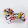 Creative Colorful Wolfdog Dachshund Ornaments Home Entrance Wine Cabinet Decoration Office Desktop Resin Crafts 220421