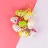6pcs Easter Hanging Eggs Colorful Plastic Ornaments Decoration For Home Kids Gift Party Favors 220815