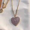 Western Style Rhinestone Pendant Necklaces Heart Shaped Elegant Necklace Personality Trendy Full Diamonds Necklaces