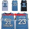 高品質NCAA North Carolina男性Tar Heels 23 Michael Jersey Unc College Basketball JerseysブラックホワイトブルーS-XXL