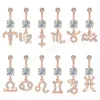 Zircon 12 созвездий Piercing Belly Button Bars Navel кольцевой гвоздики для женщин хирургические стальные пост сексуальные пирсинг Ювелирные изделия