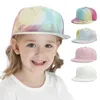 Kids Baseball Caps Blank Tie Dye Hip Hop Hats Boys Outdoor Flat Summer Instelbare hoed Europees Amerikaanse meisjes Casual Beach Fashion Ponytail Cap
