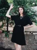 発芽基本コットンロングTシャツチュニック女性夏カジュアルヴィンテージファッションアステシティ面白い白黒トップスドレス特大220411
