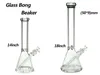 Glass Hocka Bongs Pipes 리그 9mm 14 인치 또는 18 인치 비이커 1419mm 다운 스템 및 보울 1400g GB027