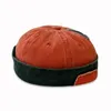 Cappello da uomo vintage da donna a cupola, cappello unisex, tinta unita, portatile, da marinaio, con teschio senza tesa, melone, hip-hop, cappello docker HCS182