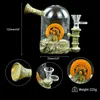 The new unique 7.4 inches high silicon shisha Modelling of water wheel hookah silicone water pipes bongs glass bong dab rig oil rigs tobacco cigarette