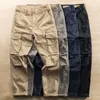 Pantaloni da uomo Casual Uomo 2022 Cargo Tasche Laterali Pantaloni Moda Fondo Tinta Unita Sottile Autunno Mens PantaloniDa Uomo Drak22