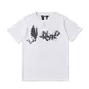 2022 New Men's T-shirt Fashion Tide Brand Ink Smoke Devil Angel Letter v Loose Men's and Women's Short-sleeved 21