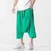 Pantaloni da uomo stile cinese a gamba larga da uomo con cavallo appeso Pantaloni con gonna a fiori Hip Hop Pantaloni da uomo antichi Kung Fu larghi al polpaccio L220706